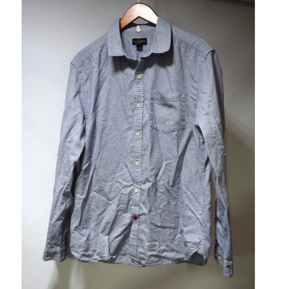 CPO Provisions Men’s Blue Oxford Button Down Shirt Size Medium 100% Cotton